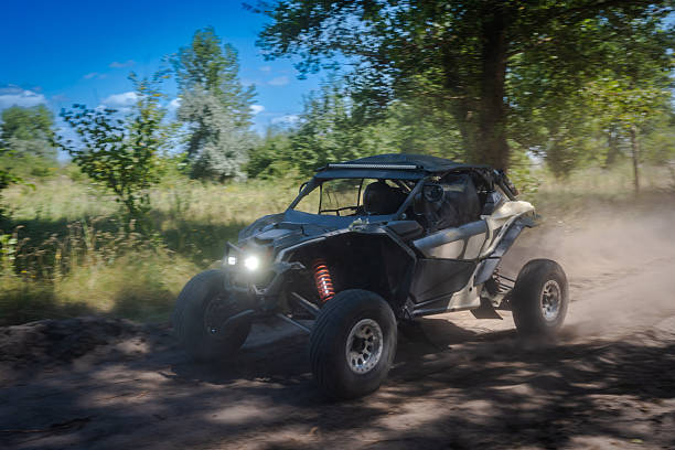 istock Cool view on UTV, 4x4 off-road vehicle in summer. Amateur competitions 2226972317