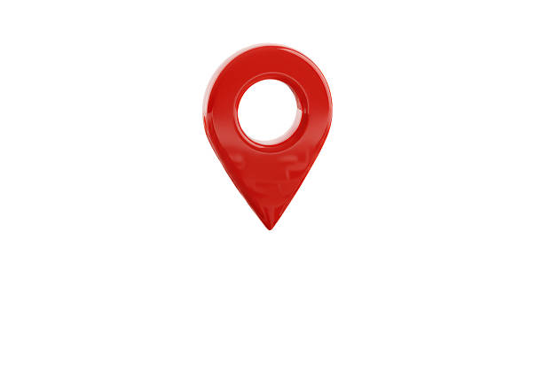Isolated Red Location Marker Icon on White Background