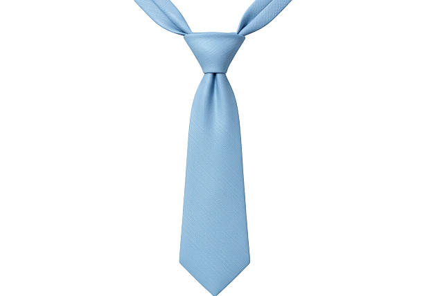 Isolated Light Blue Necktie on White Background