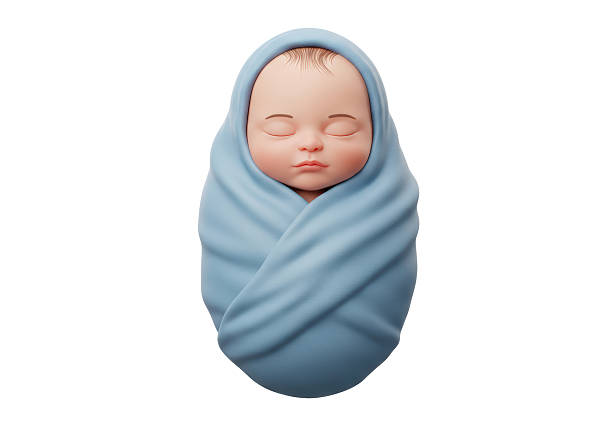 istock Isolated Swaddled Newborn Baby Sleeping Peacefully 2226976803