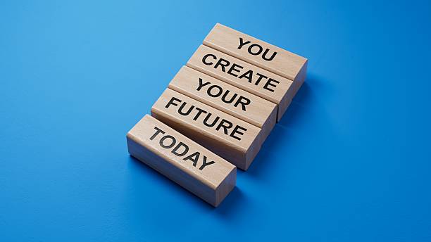 istock Future and development symbol. wooden blocks with words You Create your Future today.Business and Future and development concept. Copy space.3D rendering on blue background. 2226977608