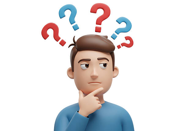 istock Isolated Cartoon Man Thinking with Question Marks 2226977727