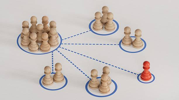 istock 3D illustration of many pawns segmented in different categories. concept of customer segmentation.3D rendering on white background. 2226981599