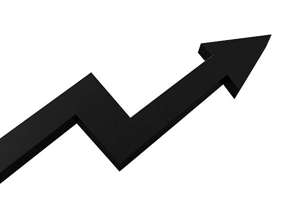 Isolated Textured Upward Trend Arrow for Business Growth