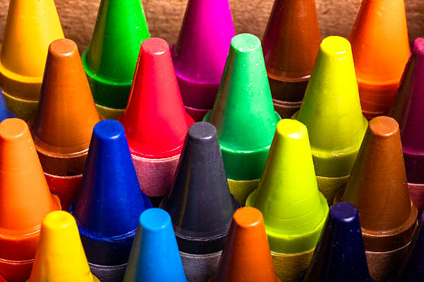 istock Macro Closeup of Colorufl Crayon Tips Inside a Crayon Box 2226984660
