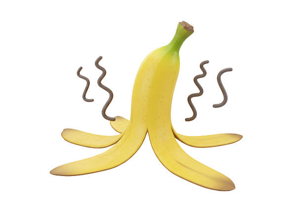 banana peel on background