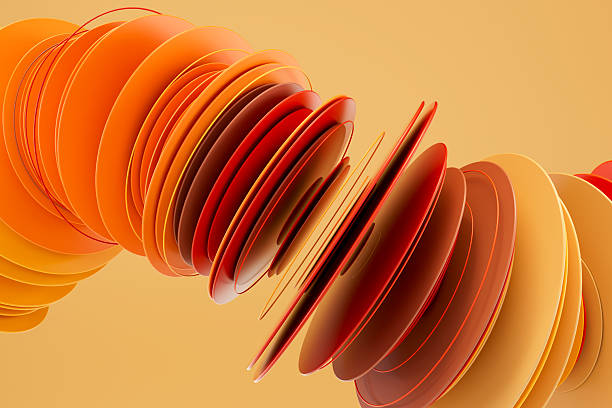 abstract background with circles and lines in brown and orange colors.