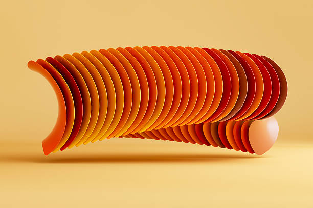 Abstract spiral background. Close up of plastic coil on white background.