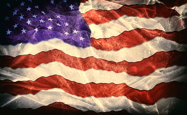 istock Full frame vintage style American flag background 2226989674