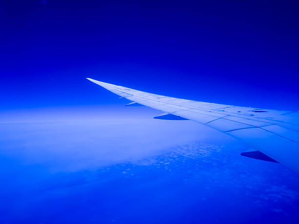 Commercial airplane in blue sky
