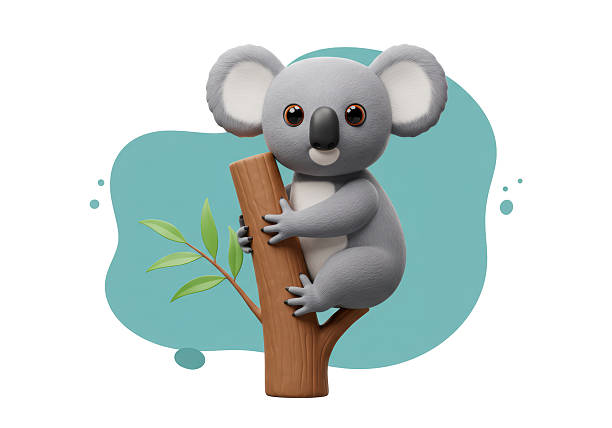 istock Isolated Cute Koala Bear Climbing on a Tree Branch 2226992607