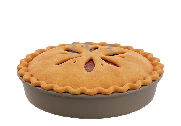 Isolated Fresh Baked Pie in Pan: Sweet Dessert