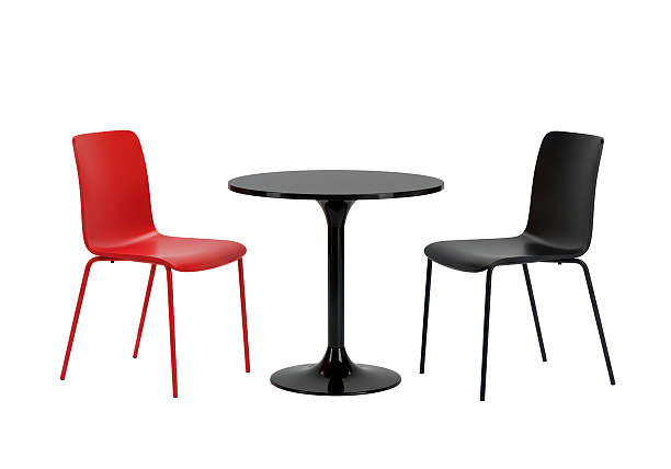 istock Isolated Modern Table with Red and Black Chairs 2226992713