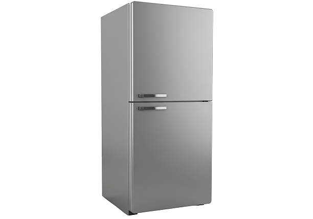 istock Isolated Silver Refrigerator with Two Doors and Handles 2226992760