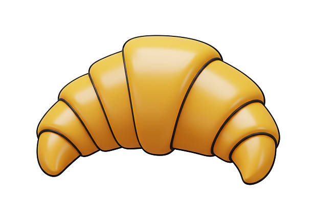 Isolated Golden Croissant Pastry with Buttery Layers