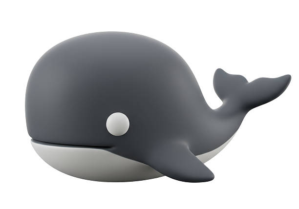 istock Isolated Cartoonish Gray Whale on White 2226994844