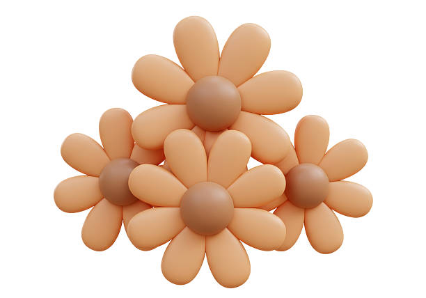 Isolated Four peach flower