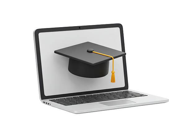 istock Isolated Graduation Cap on Laptop Screen Academic Success 2226997145