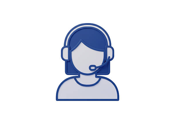 Isolated Call Center Agent Icon with Headset Assistance