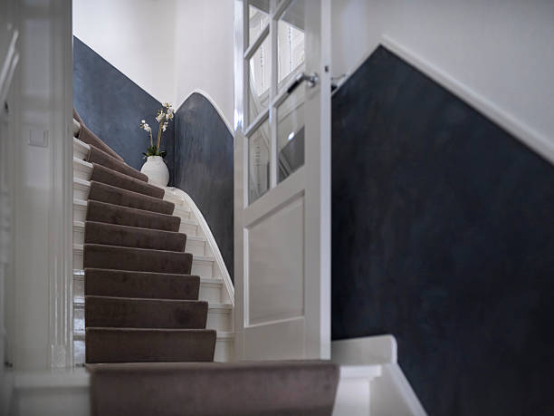 istock Staircase With Glass Door 2227007114
