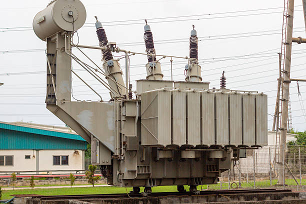 Powerful Electrical Transformer Standing Tall for High Voltage Energy Conversion