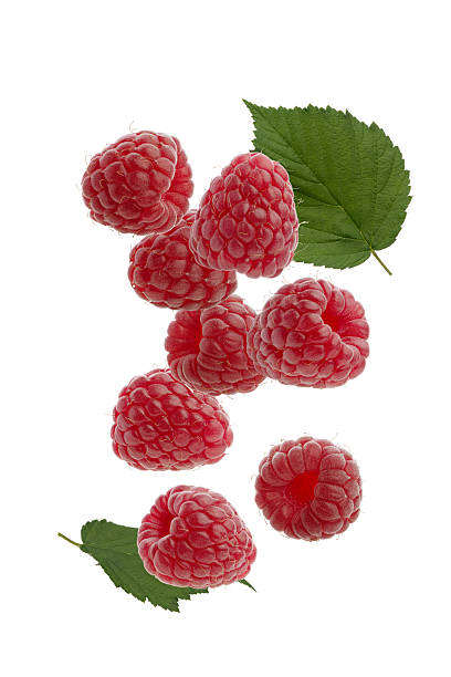 istock Berries of ripe red raspberries on a white isolated background 2227010080