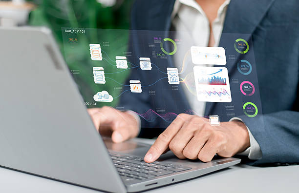 istock Analyst Works on Personal Computer Showing business analytics dashboard with charts, metrics and KPI to analyze performance and create insight reports for operations management.Data analysis concept 2227010263