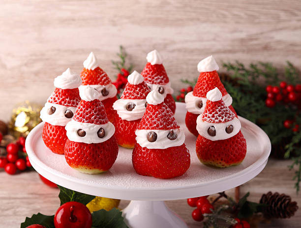 Santa cupcake with christmas ornaments