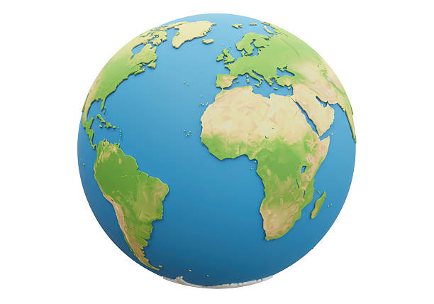 Isolated Globe Showing Continents of the World