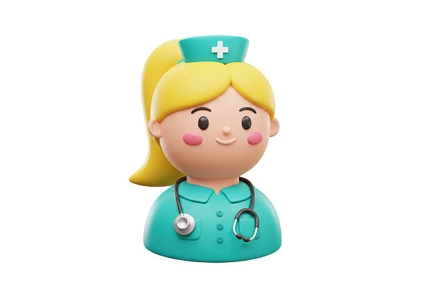 Isolated Nurse with Stethoscope Smiling