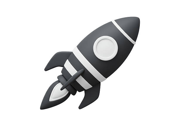 istock Isolated Rocket Ship Launching in Monochrome Style 2227015628
