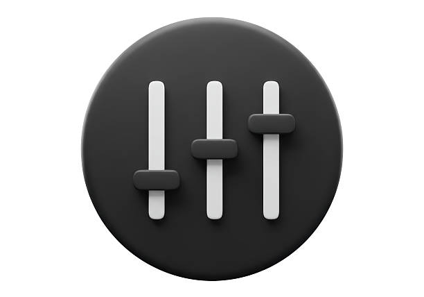 Isolated Equalizer Sliders Music Sound Adjustment