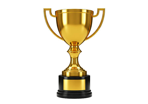 istock Isolated Realistic Gold Trophy Cup on a Black Pedestal 2227015813