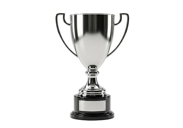 istock Isolated Realistic Silver Trophy Cup on a Black Pedestal 2227015822