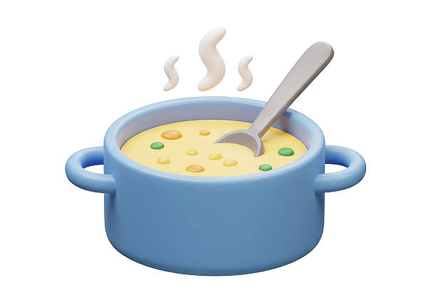 Yogurt Soup with wheat and chickpeas in the ladle.