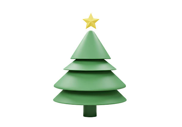 istock Isolated Green Christmas Tree with Golden Star 2227018248