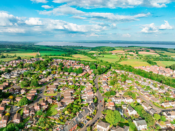 istock Drone flying over chepstow residential area, wales, uk 2227018307