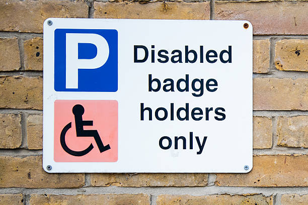istock Disabled badge holders only parking sign 2227021756