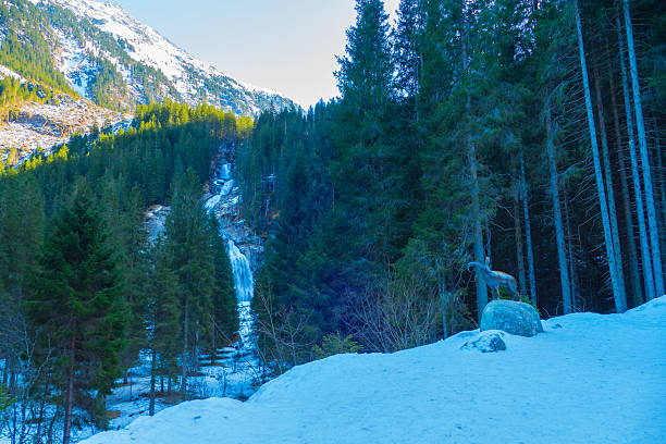 Waterfall in the High Tauern Mountains in Austrian Alps.Shot with Canon R5