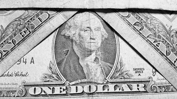 Origami dollar modular lay down on white