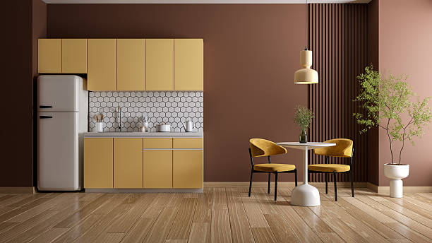 istock Pincone color ,modern elegant kitchen and  dining interior design, Modern style furniture ,3d render 2227037232