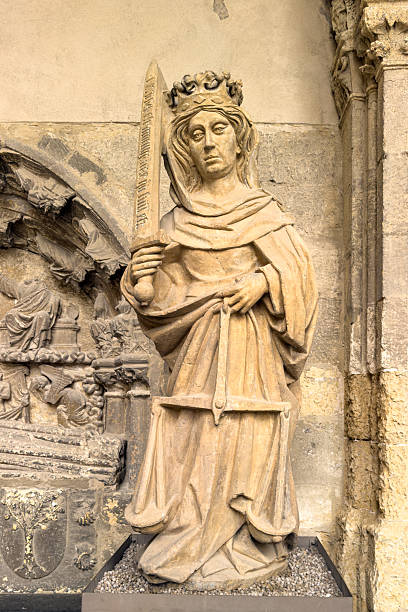 istock Justice sculpture with sword and scales in Catedral de Leon 2227037466