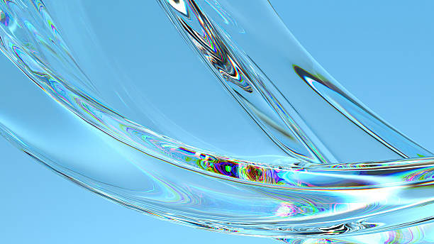 istock Blue crystal glass water-like luxury delicate abstract background 2227039216