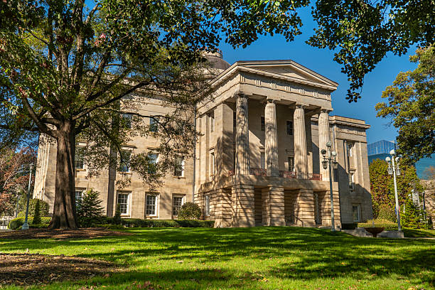 Raleigh North Carolina historic state capital building in the downtown core