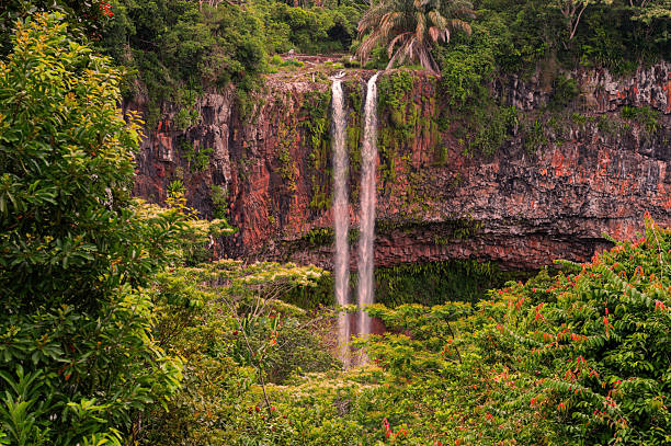 The highest waterfall on the island of Mauritius is Chamarel, whose water falls into the crater of a long-extinct volcano