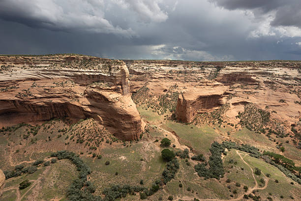 Canyon de Chelly National Monument established April 1, 1931, a unit of National Park Service. Located in northeastern Arizona, it is within the Navajo Nation and lies in the Four Corners region