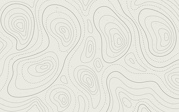 A retro topographic contour line pattern on a light background, ideal for geography, hiking, or abstract backgrounds in modern and vintage design projects