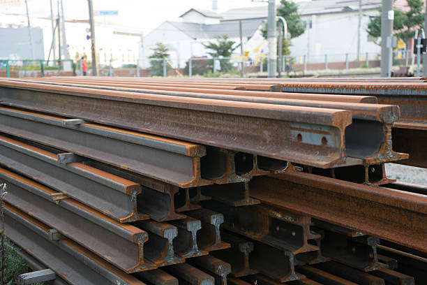 Rusty rails of a railway