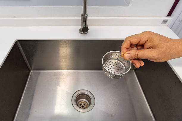 istock Clean basket strianer of sink prevent drain clog. 2227056549