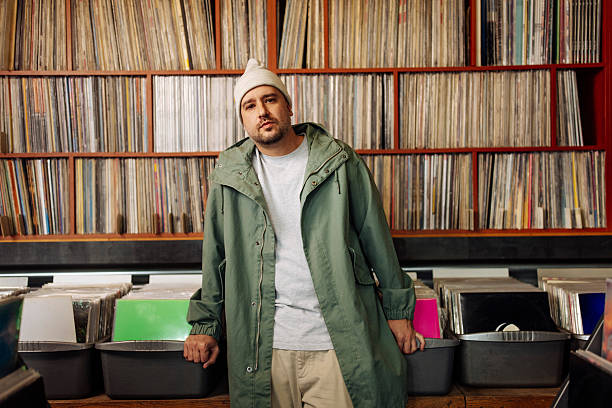 istock Man at Vinyl store 2227056572